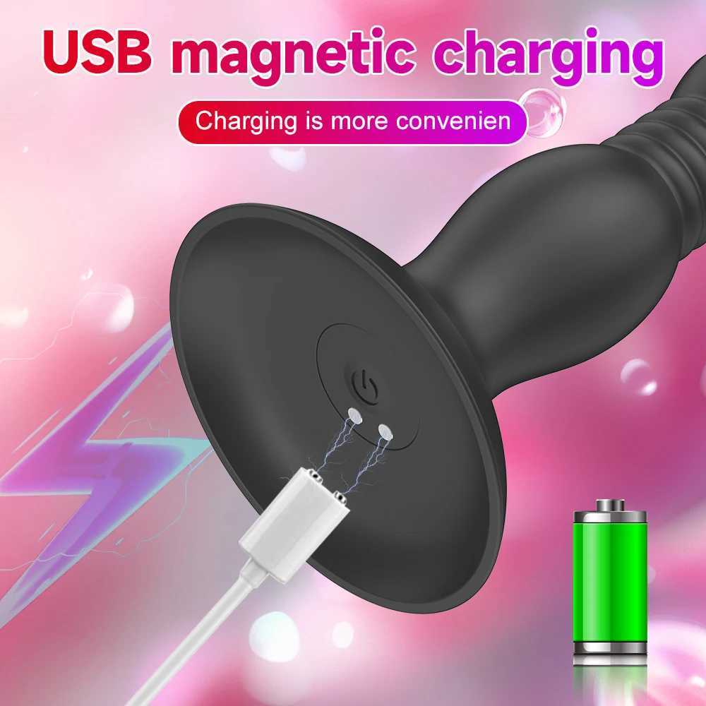 Remote Control Anal Plug Vibrator with Strong Suction Cup G-Spot Dildo Thrusting Male Prostate Massage Butt Plug Sex Toys for Couples W250624