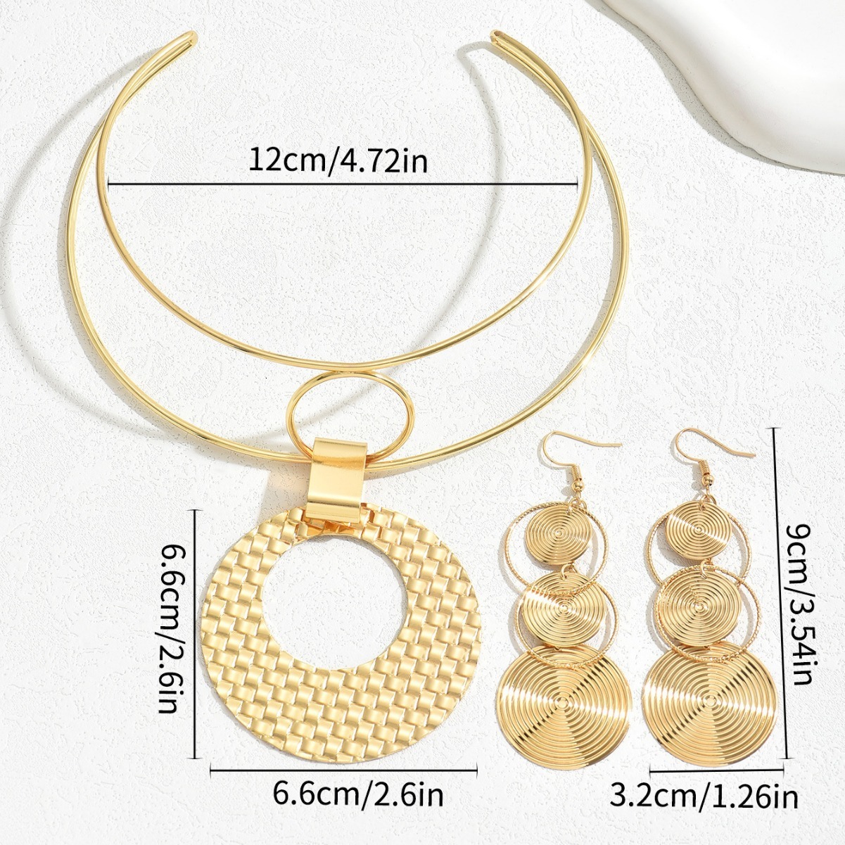 Design American Light Necklace Jewelry Simple Exaggerated Women's Choker Earrings Ear Accessories