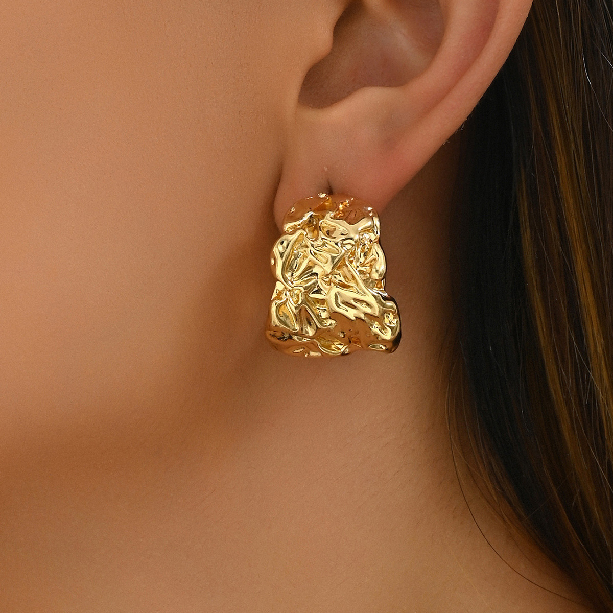 New Forest Sweet Women's Version Korean Pleated Design Academy Style Stud Earrings