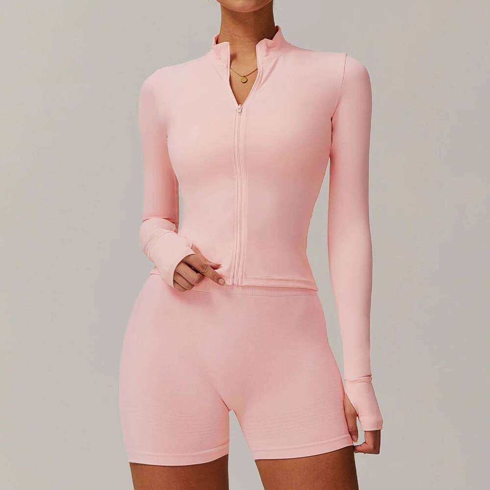 Customized women's zipper tight running sports top fiess training quick-drying long-sleeved yoga jacket