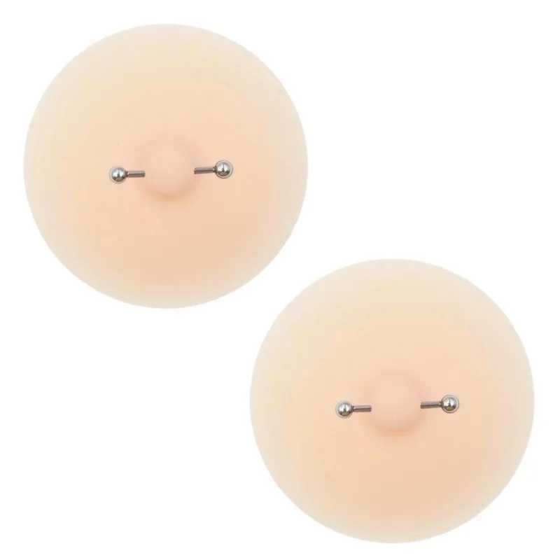 Women Nipple Cover with Faux Piercing Lingerie Breast Pasties Adhesive Chest Pad W250624