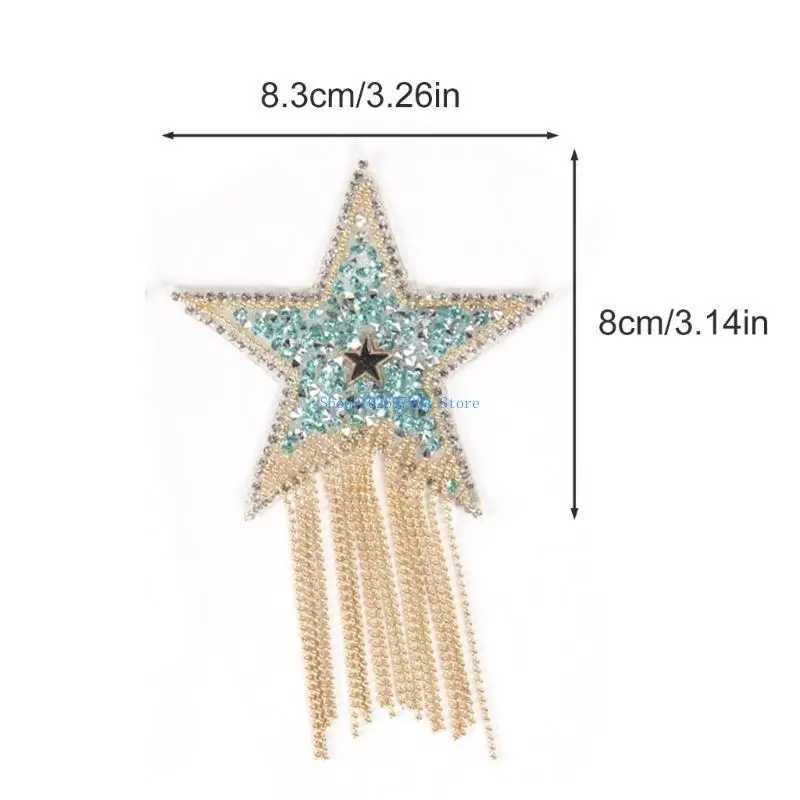 N7YF Pasties Nipple Stickers Pentagrams Tassels Sticky Breast Petal Nipple Cover W250624