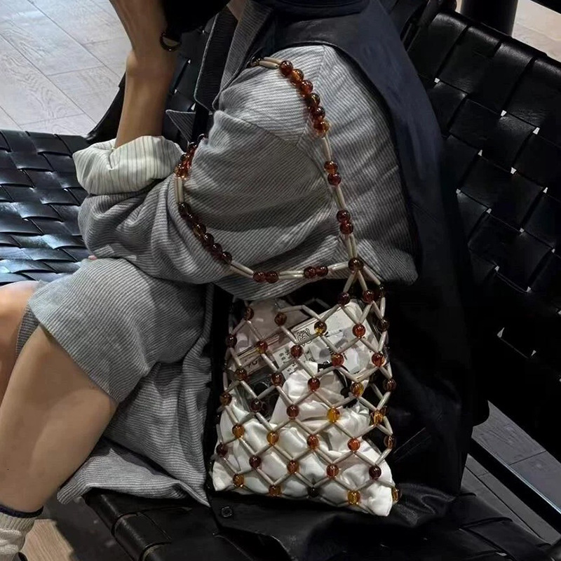 Free shipping designer bag 2025 Spring Summer New Casual Versatile Colorful Beaded Bag Shopping Bag Handbag Handwoven Bag Women Bag Trendy