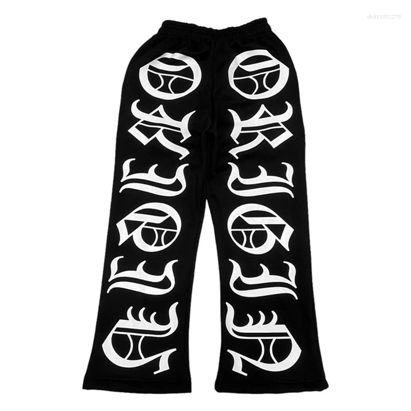 Men's Pants American Street Leisure Women Fashion Waistband Elastic Loose Casual Y2k Trousers
