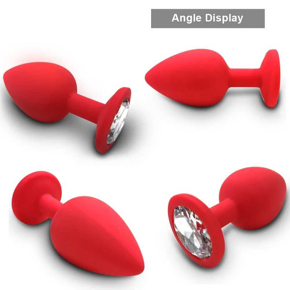 Anal Plug 3 Sizes Crystal Anal Plug Removable Butt Plug Prostate Massager Stimulator Anal Toys Adult Sex Toys for Women Gay 18+ W250624