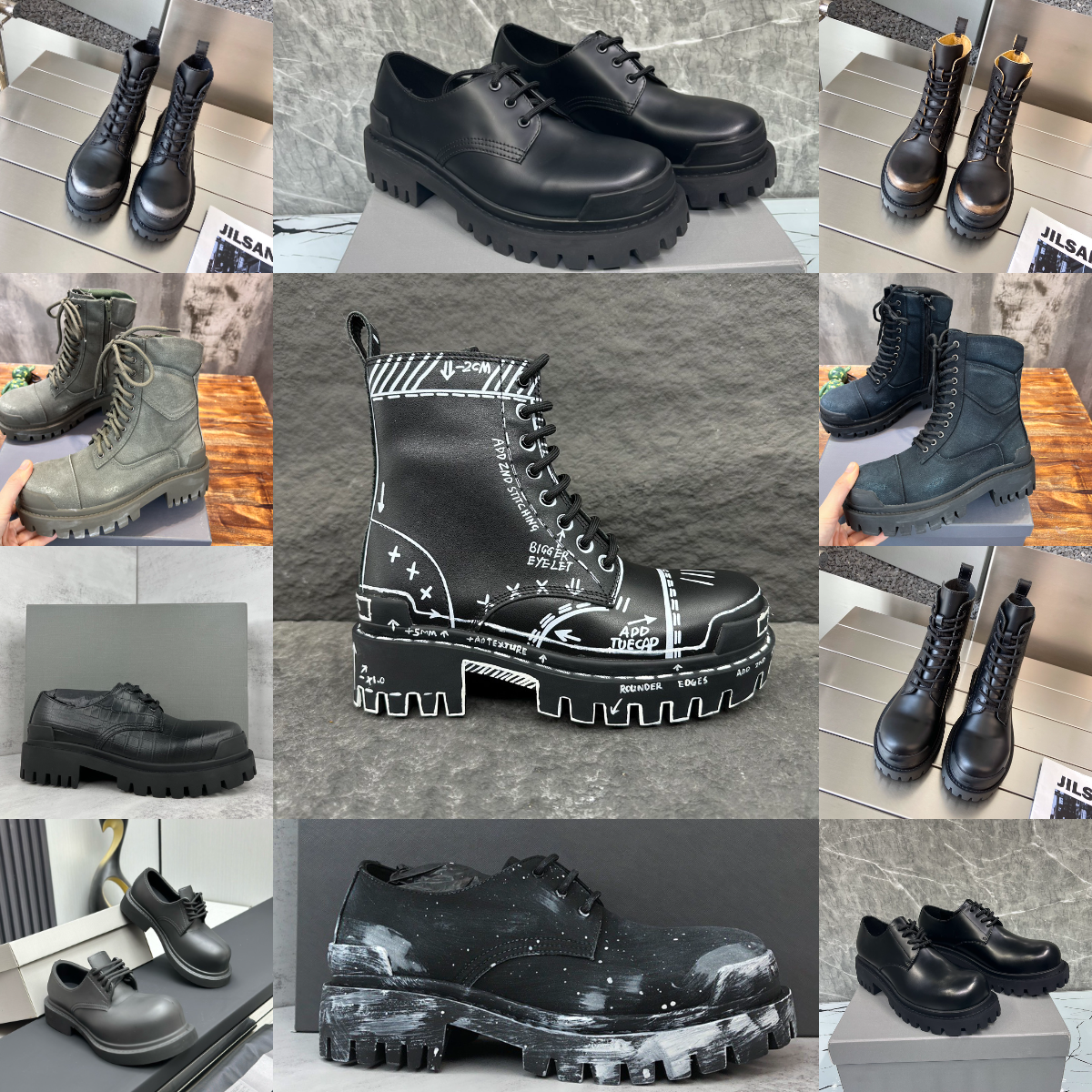 Designer Paris Boots Strike Boots Men Women Paris Cowboy fashion High Knight luxury Platform SERGENT DERBY Size 35-45 Q240719