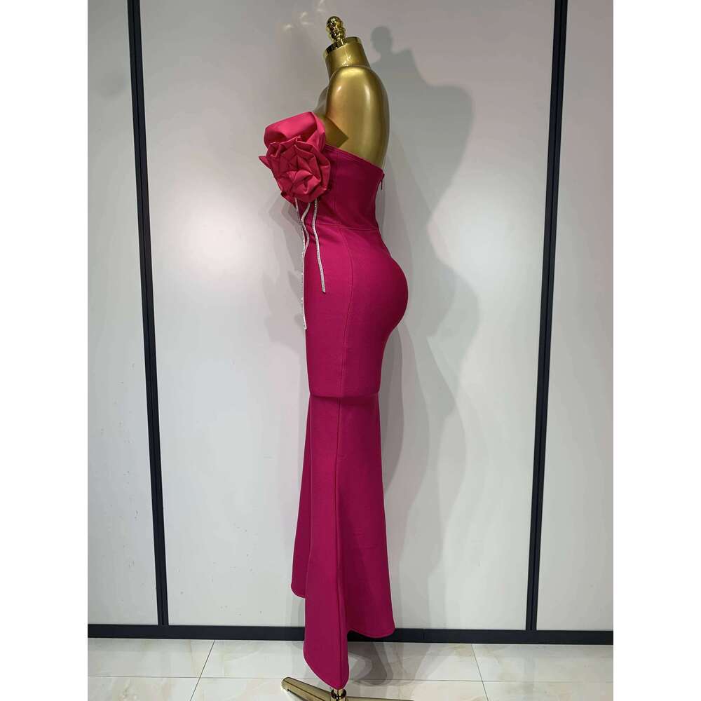 Birthday Party Dresses Women Elegant Bandage Bodycon Dress Strapless Appliques Sparkly Dia Evening Club Outfit