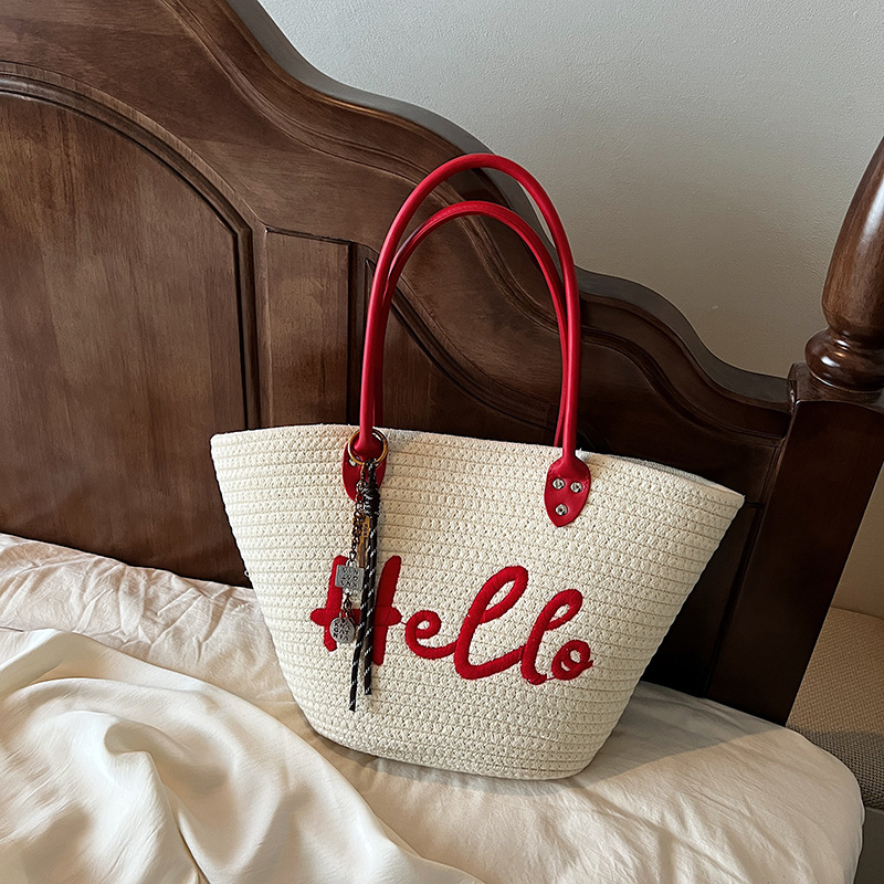 Free shipping designer bag New Women Bag Korean Style Woven Bag Handbag Beach Vacation Bag Lazy Shoulder Bag