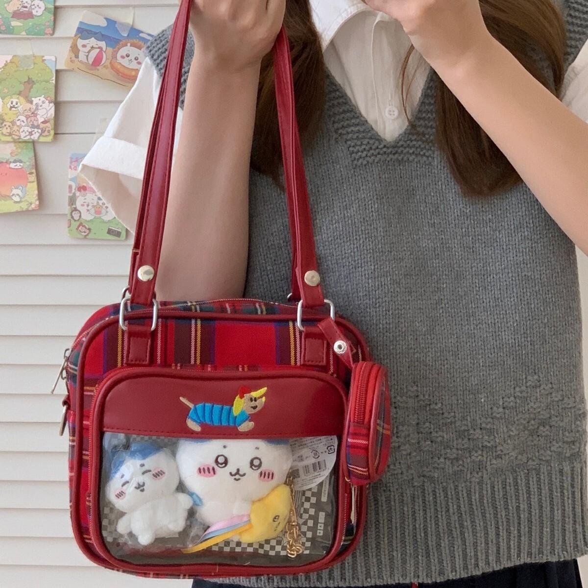 Free shipping designer Style New Cartoon Dachshund Puppy Transparent Small Capacity Early Morning Pain Bag Large Capacity Crossbody Bag Shoulder Bag C