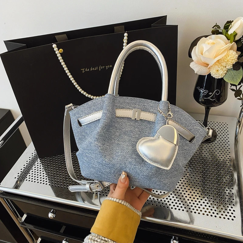 Fashionable Handcarrying Denim Cloud Bag Highend Simple Casual Shoulder Trendy Temperament Crossbody Bag 250624