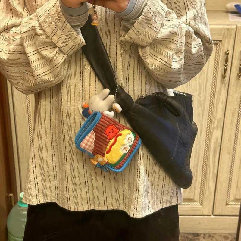 New Arrival Cute Canvas Wallet Short Zipper Wallets for Women Purse Small Fold Denim Corduroy Card Holders Coin Purse Carto XJ250624