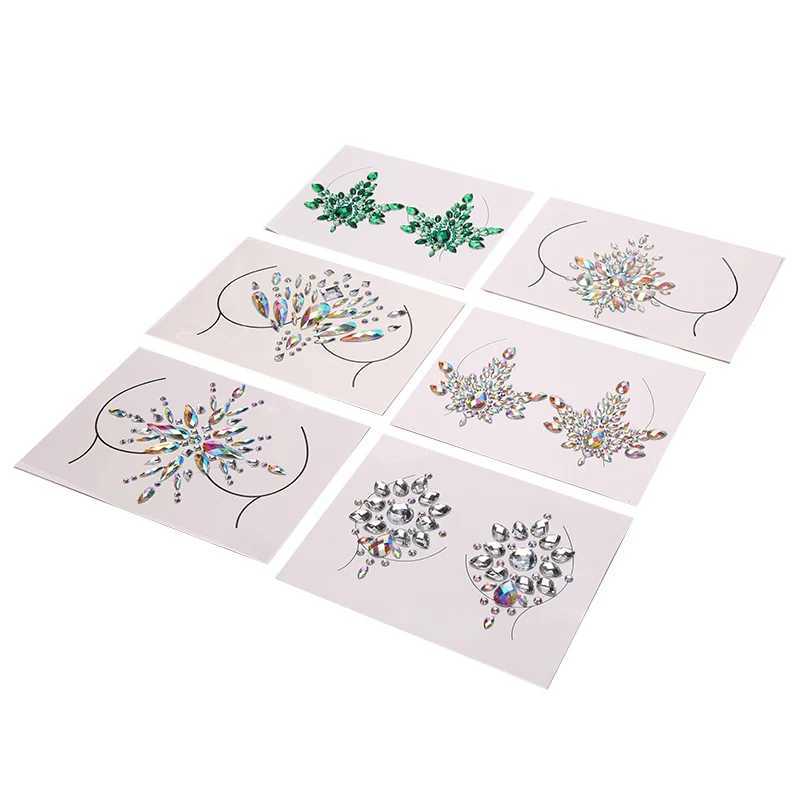Nipple Cover Crystal Bra Stickers Adhesive Diamond Beads Breast Pasties Shiny Tattoo Sticker Accessories Pad W250624