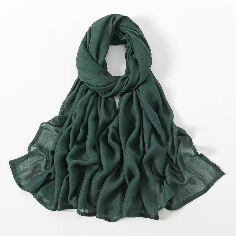 T1055 new solid color wide-brimmed cotton ladies' headscarf, simple, soft and versatile scarf