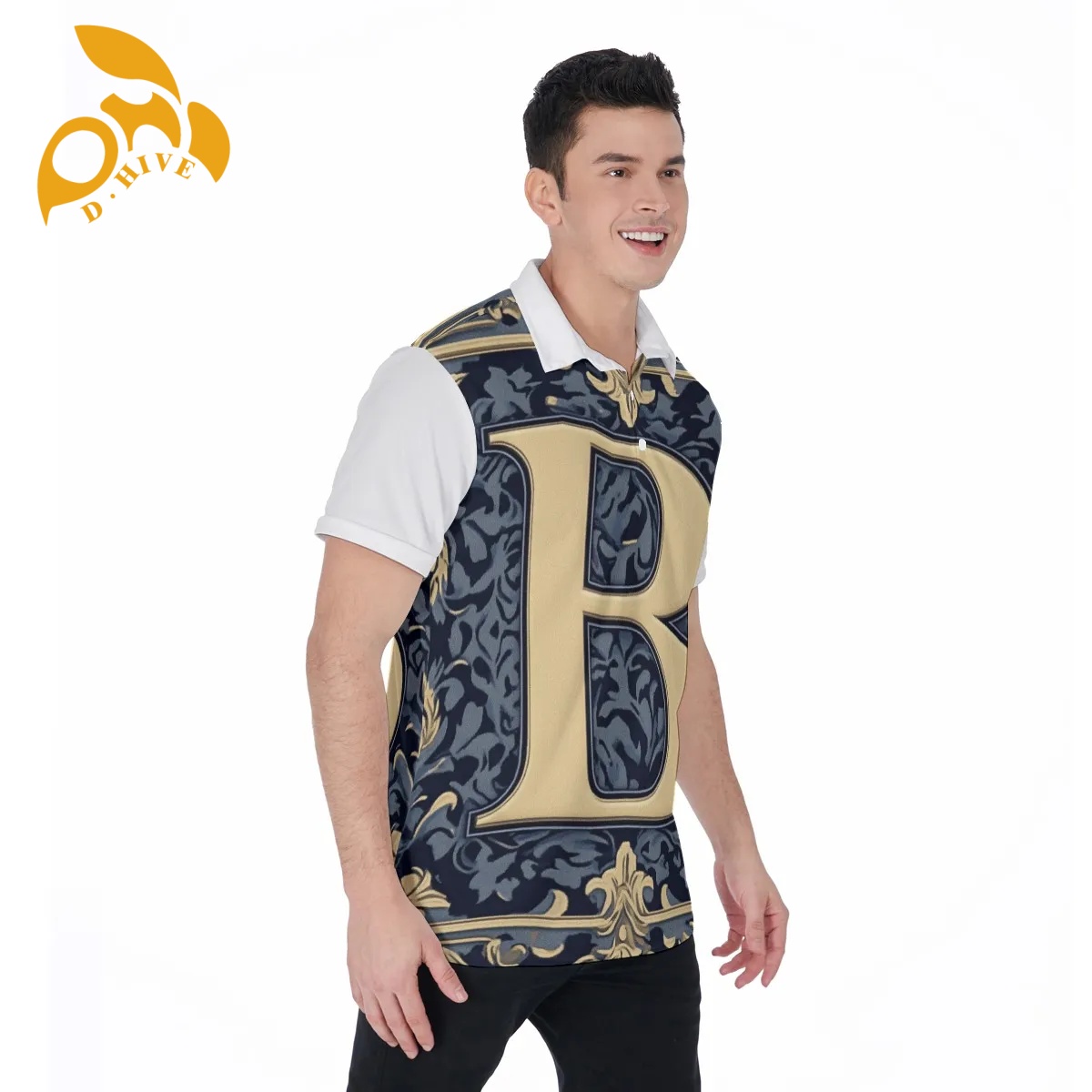 free shipping new design All-Over Print Men's Polo Shirt Collar Jersey High-quality fabric Fashionable style Skin-friendly breathable comfortable