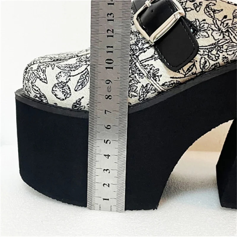 Eilyken n Style Chunky Platform Round Toe Women Slippers Fashion Belt Buckle Thick Bottom High Heels Mule Slide Shoes 250624
