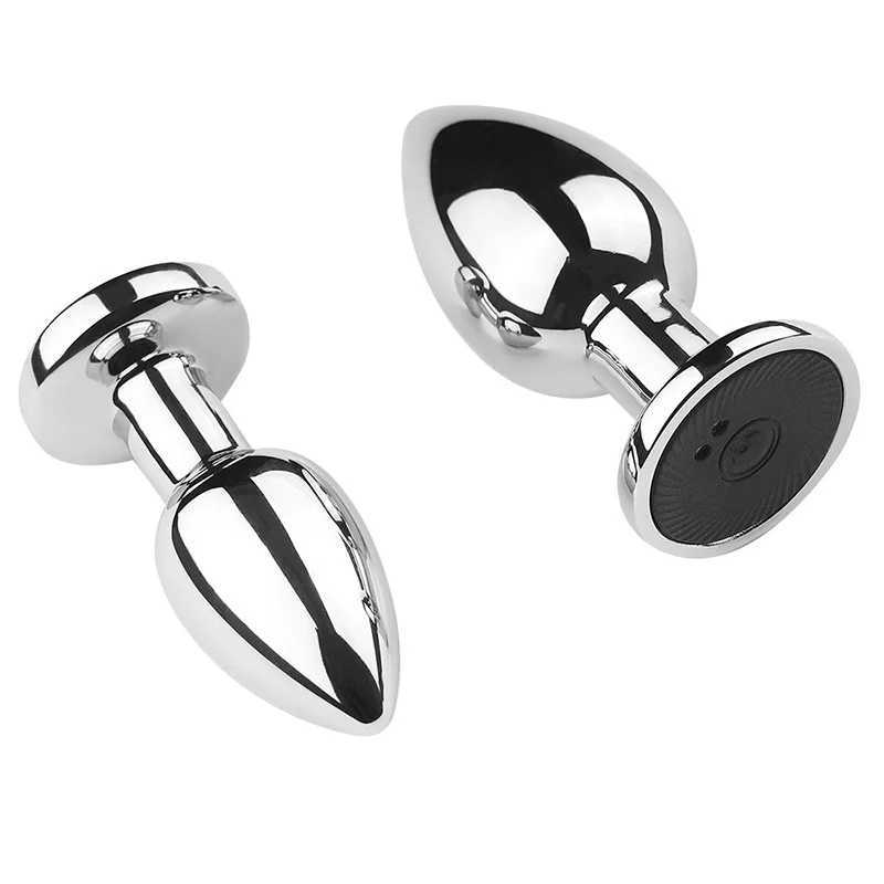 10 Modes Wireless Remote Control Metal Anal Butt Plug Vibrator For Women Men Masturbation Sex Toys W250624