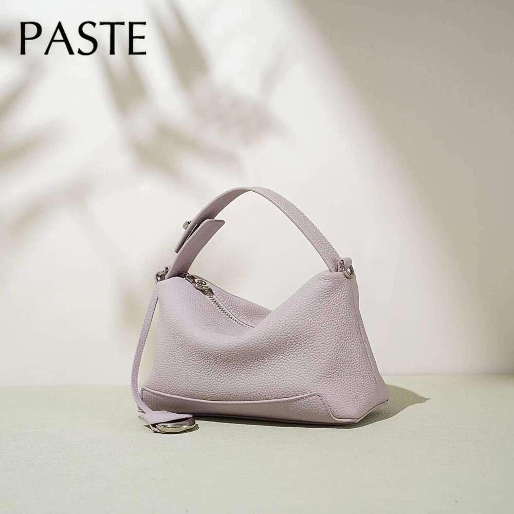 Luxury Designer bags Lavender Purple Color Lock Top-handle Handbag Designer Pillow Tote Soft All-match Genuine Cow Leather Women Shoulder Bag