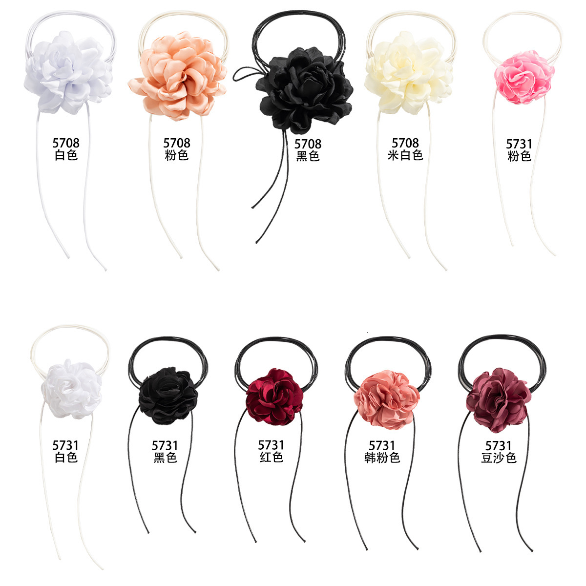 Creative Colorful Pastoral Flower DIY Choker Necklace for Women Simple Handmade Wrapped Jewelry