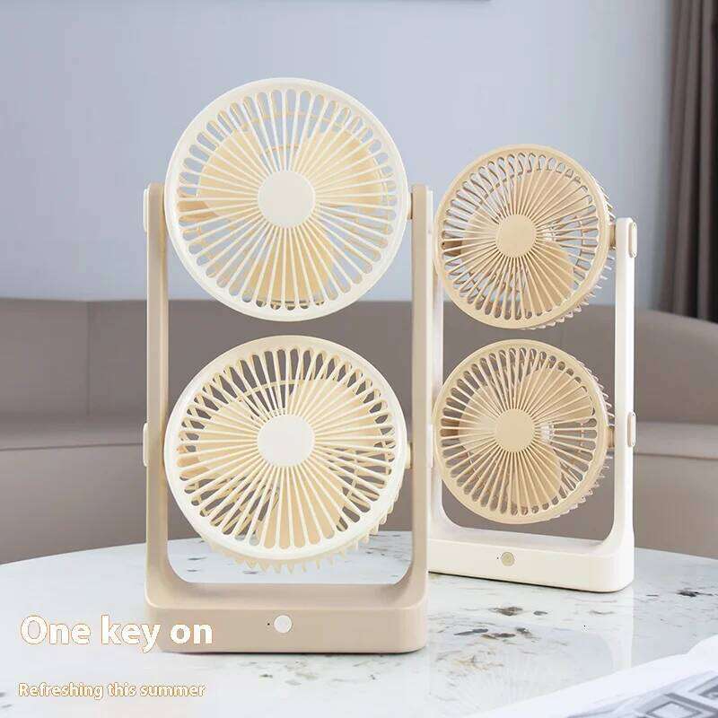 Dual Blade Magic Angle Adjustable Desktop Fan for Double - Layered Cool Breeze