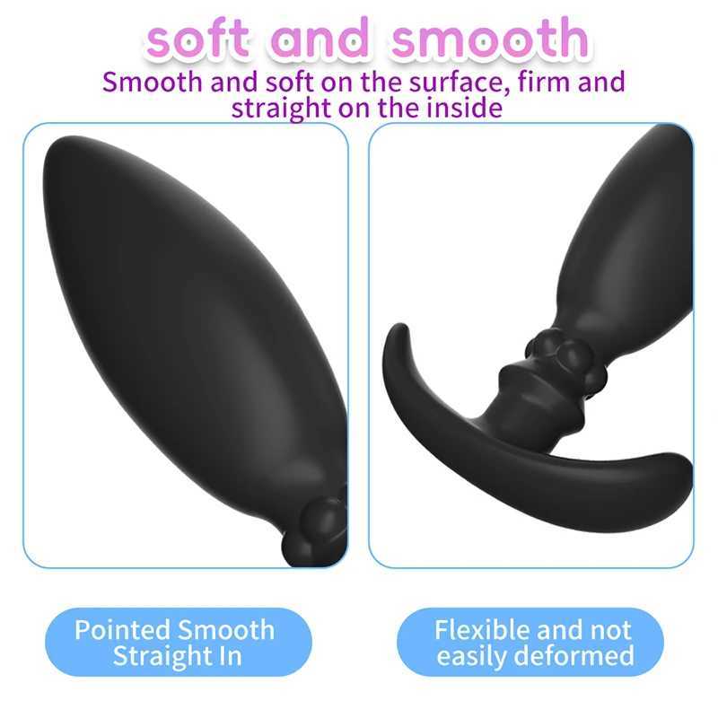 Silicone Metal Rolling Bead Anal Plug Wearable Butt Plug Stimulation Anus Masturbator G-Spot Massage BDSM Sex Toys for Men Women W250624