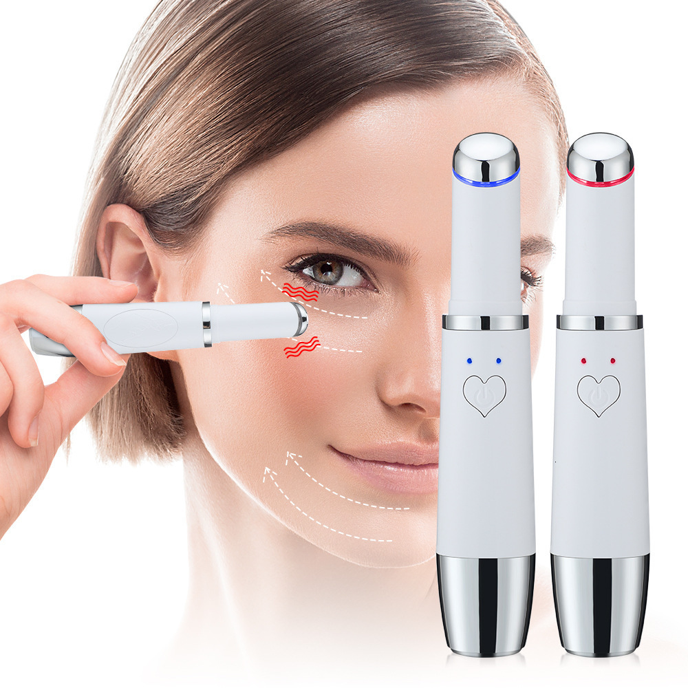 New USB Charging Eye Massager with Red and Blue Light Eye Cream Applicator Heating Eye Massage Beauty Device231128