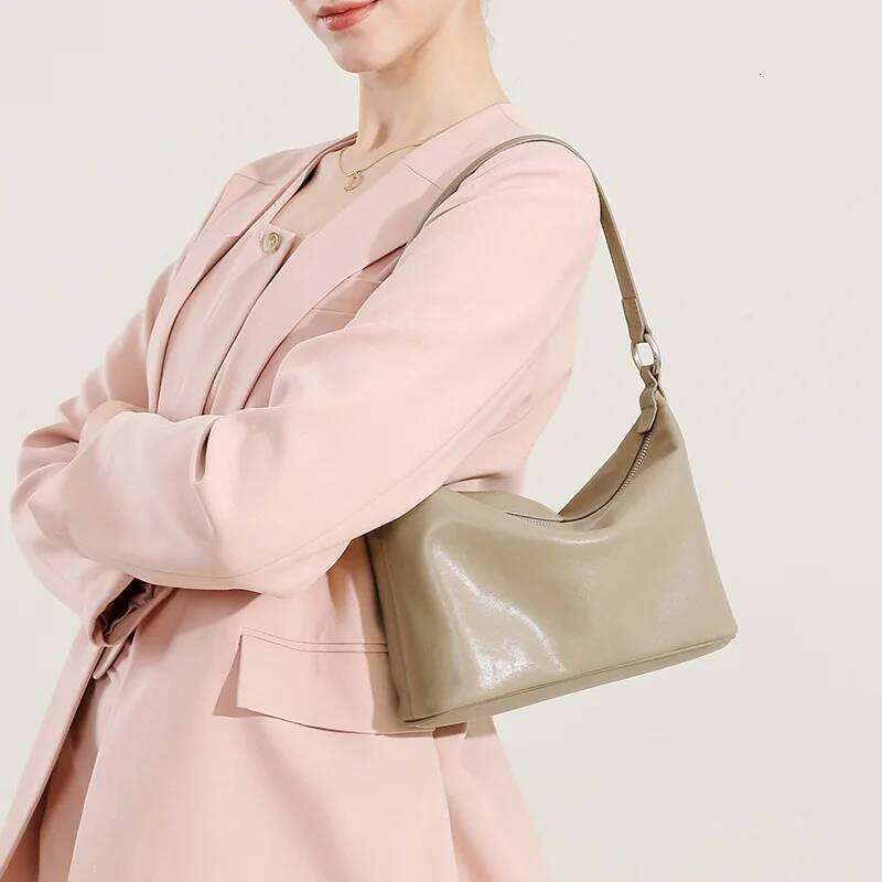 High Quality Plant-Based Tanned Cowhide Women's Vintage Underarm Hobo Bag, Multifunctional Shoulder Crossbody Bag