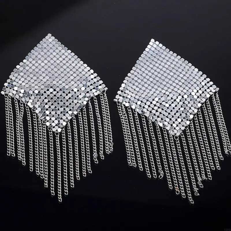 Y3NE Sequins Tassels Pasties Sticky Bra Nipple Covers Reusable Pasty Breast Covers Adhesive Nipples Stickers for Women Girls W250624