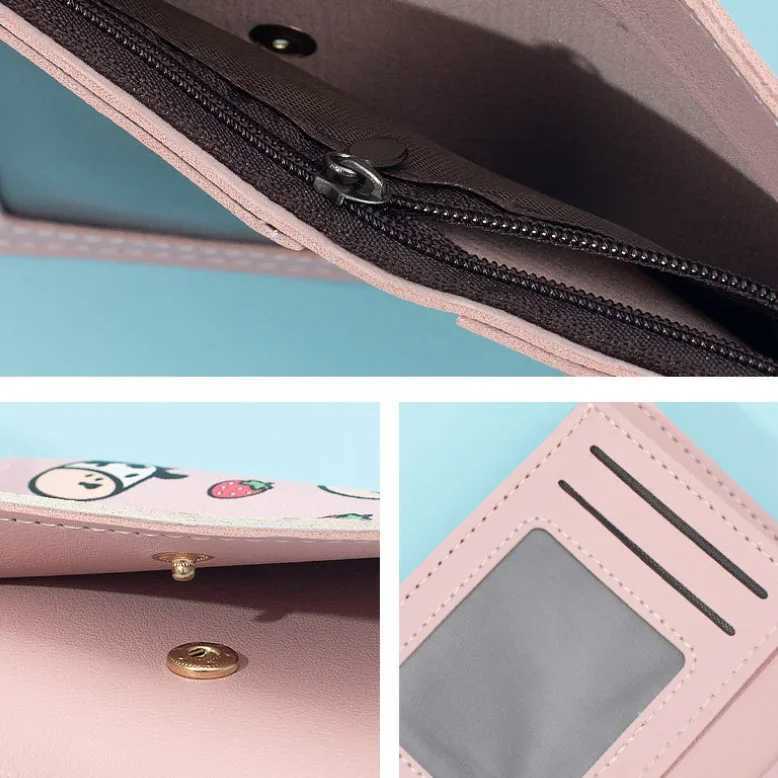 New Fi Short Change Wallet For Women Japan Korea Style Female Mini Cute Cow Trifold Purse Girls Card Holder Bag XJ250624