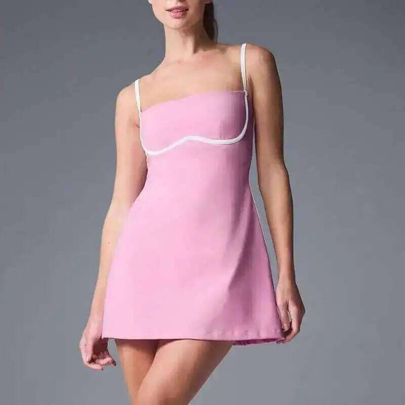 NCLAGEN Women's Tennis Dress With Built In Bra And Shorts Golf Skorts Sports Fiess Skirts Gym Workout Breathable Sportswear