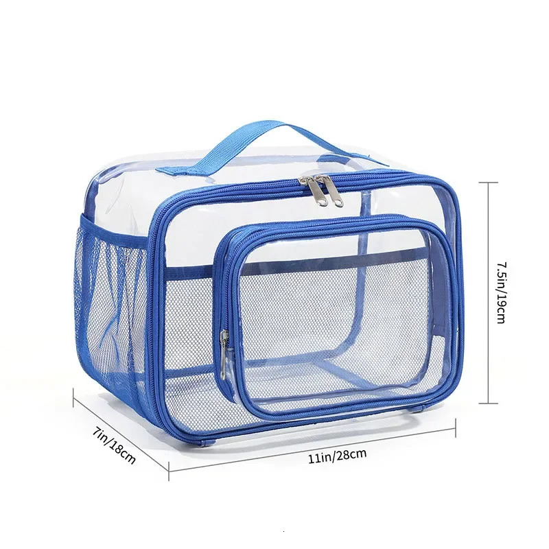 PVC Womens Bags Lunch Bag Portable Picnic Waterproof Travel Wash Pack Transparent Shoulder Crossbody Handbag for Women 250624