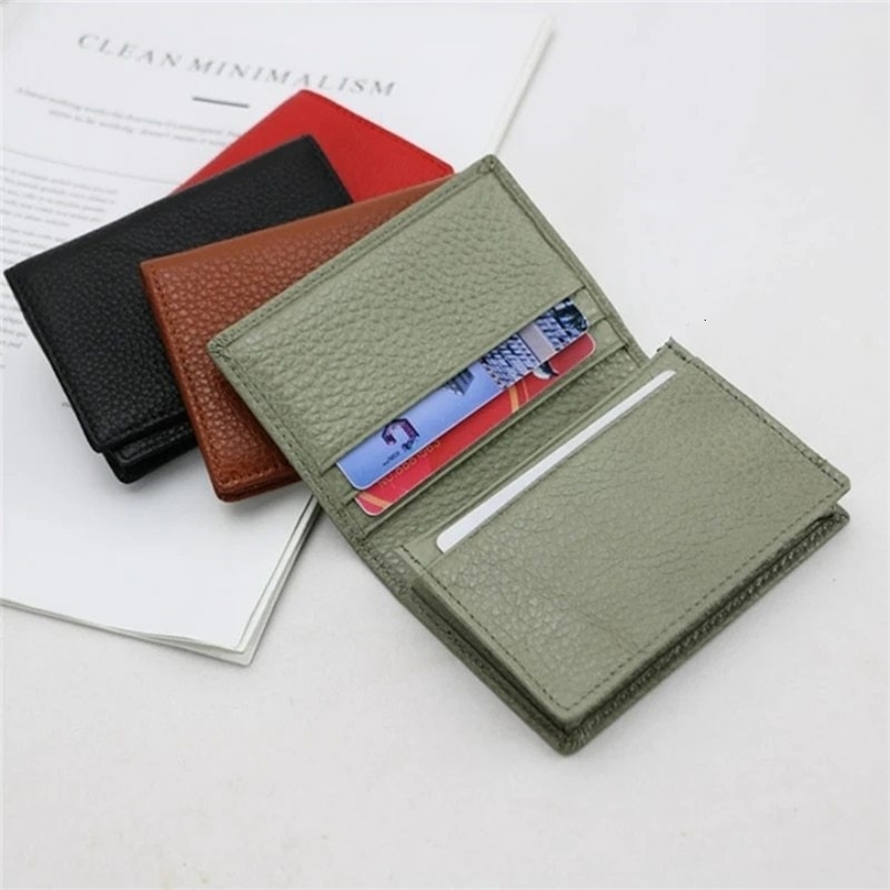 Genuine Leather Card Holder Name Card Case Credit Card Wallet for Men Women 250605