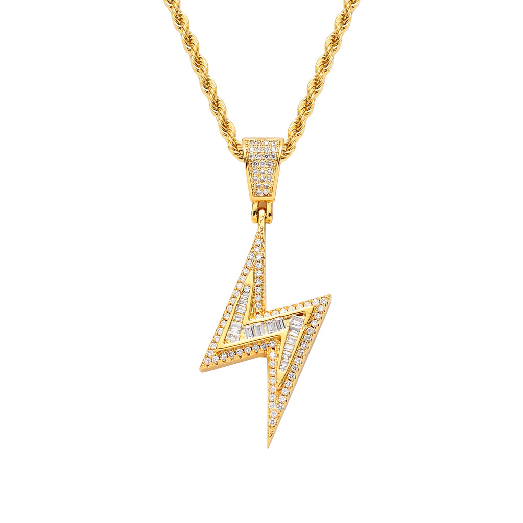 Luxury Hip Hop Lightning Pendant Iced Out Diamond Set Unique Street Style Moissanite Pendant Pass the diamond tester