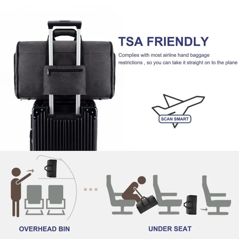 Clothing Convertible Garment Bag for Men - 2 in 1 Hanging Suitcase Suit Business Travel Bag Carry on Garment Duffel Bag 250623