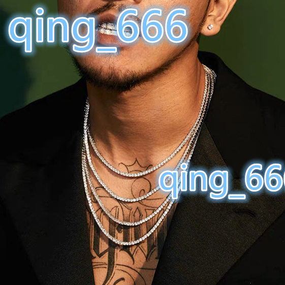 Custom Bling Jewelry 2mm 6.5mm D Color Moissanite Gemstone Necklace S925 Sterling Silver Tennis Link Chain