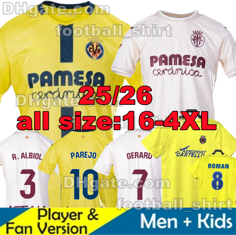 25 26 Villarreal CF S.CAZORLA Soccer Jerseys Home Away 2025 2026 DIA GERARO CHUKWUEZE 05 06 Retro camiseta Parejo PACO ALCACER MOI GOMEZ men kids Kits Football Shirt