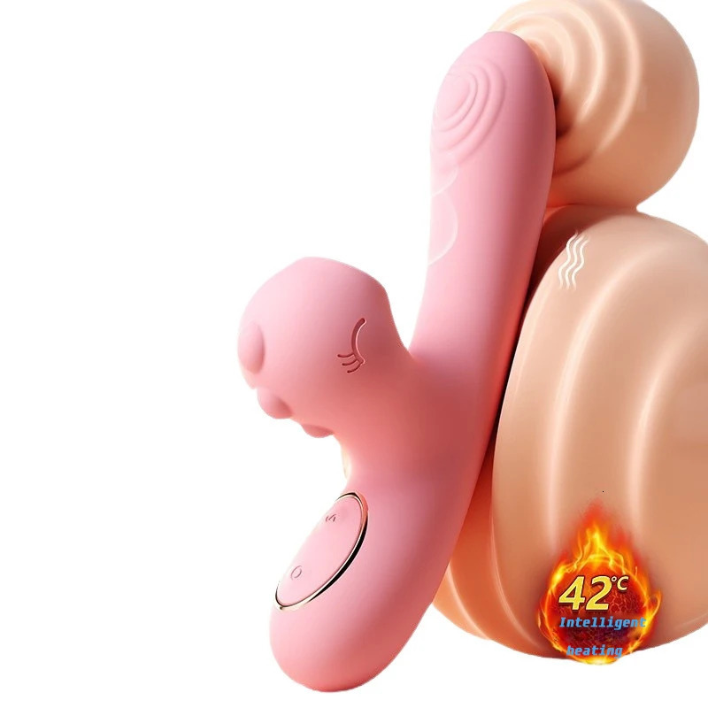 Doudoulong vibrator heated constant temperature dual head sucking flirting girl toy sex toy masturbator 250624