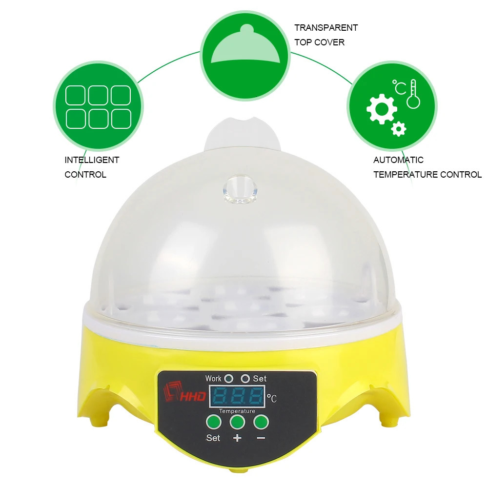 Brooder 7 Egg for Chicken Duck Bird Adjustable Digital Temperature Poultry Incubator Mini Egg Incubator Farm Hatchery 250624