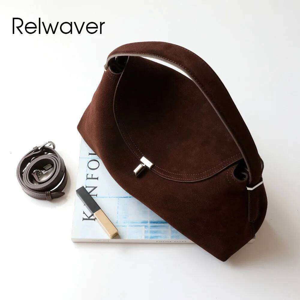 Luxury Designer bags Relwaver suede cowhide shoulder bag fashion flap 2024 winter versatile messenger chic crossbody bags for women