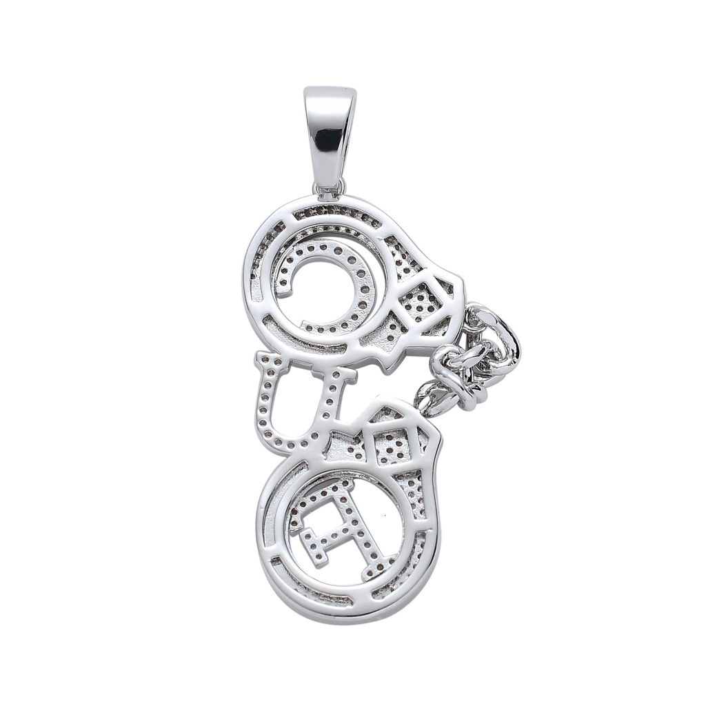 Luxury Moissanite Necklace Hip Hop Jewelry Handcuffs Pendant Iced Out Personalized Men's Trendy Accessory Pass the diamond tester