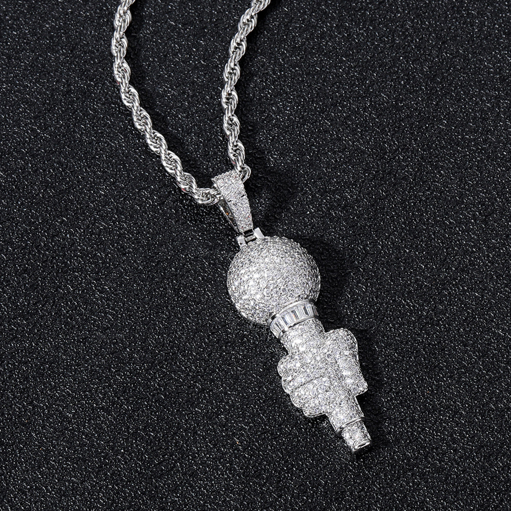 Luxury Moissanite Hip Hop Iced Out Torch Bearer Pendant Necklace with Trophy Inspired Design Pass the diamond tester