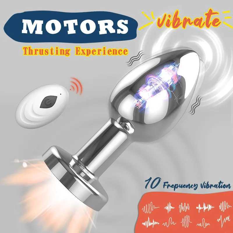 Vibrating Anal Plug Vibrator Remote Control 10 Powerful Vibrations Prostate Massager with Flashing Light Base Sex Toy for Couple W250624