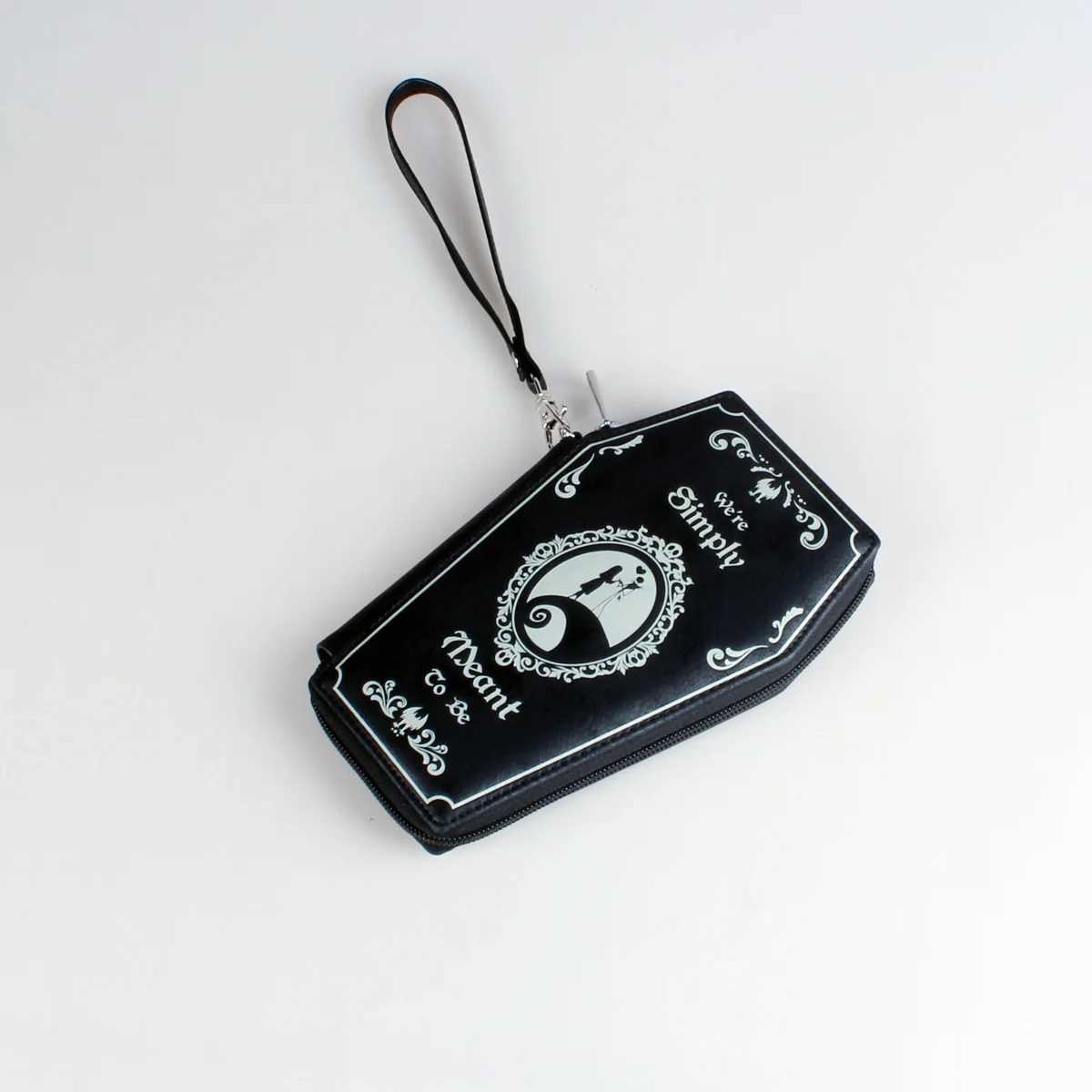 Dark Style Coffin Design Coin Purse Halloween Pattern Clutch Zipper Wallet PU Leather Trendy PurseXJ250624