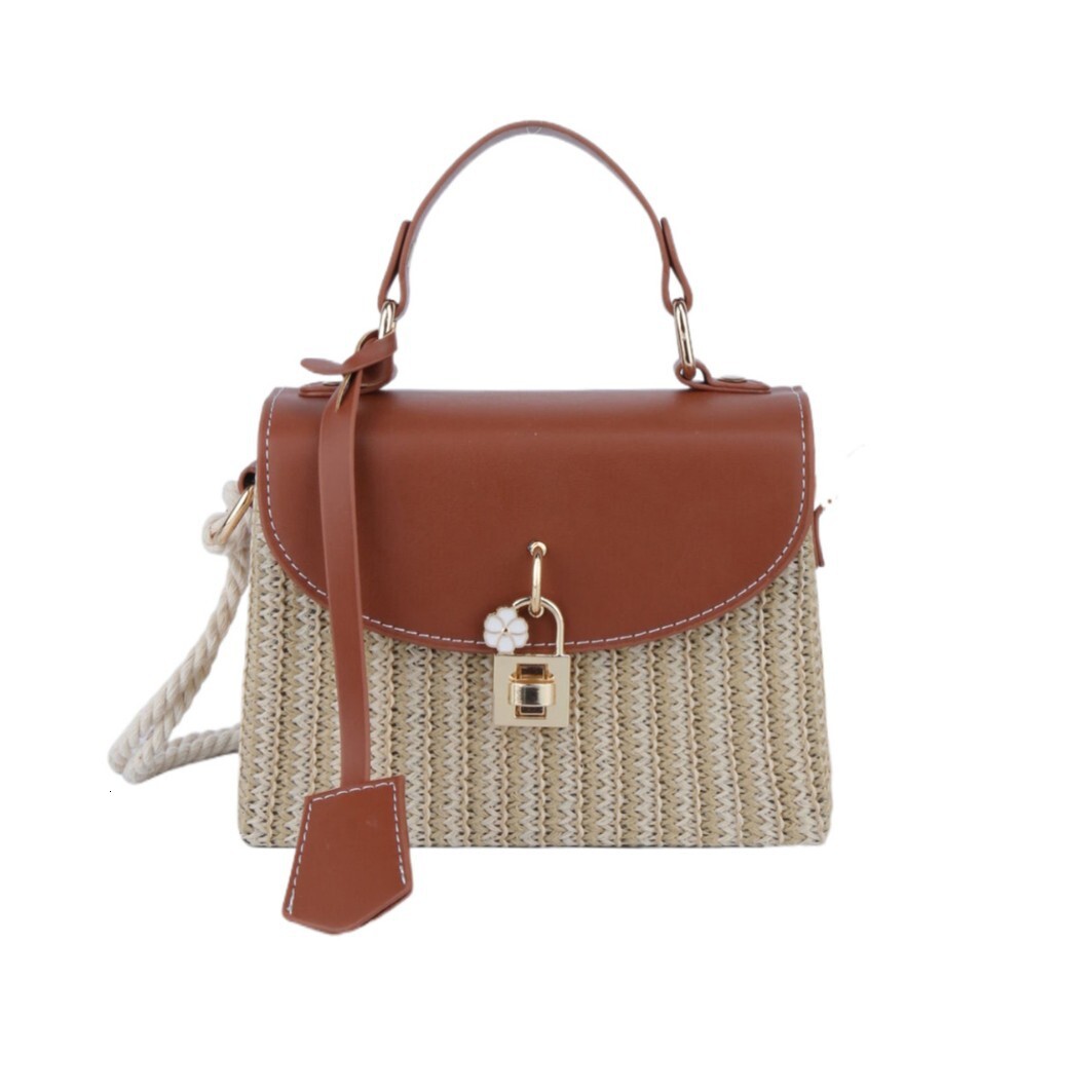Free Shipping Designer Bag Trade Single Shoulder Crossbody Luxury Bag Handbag Women's Fashion Box Bag Straw Woven Evening Bag Niche Lipstick Bag
