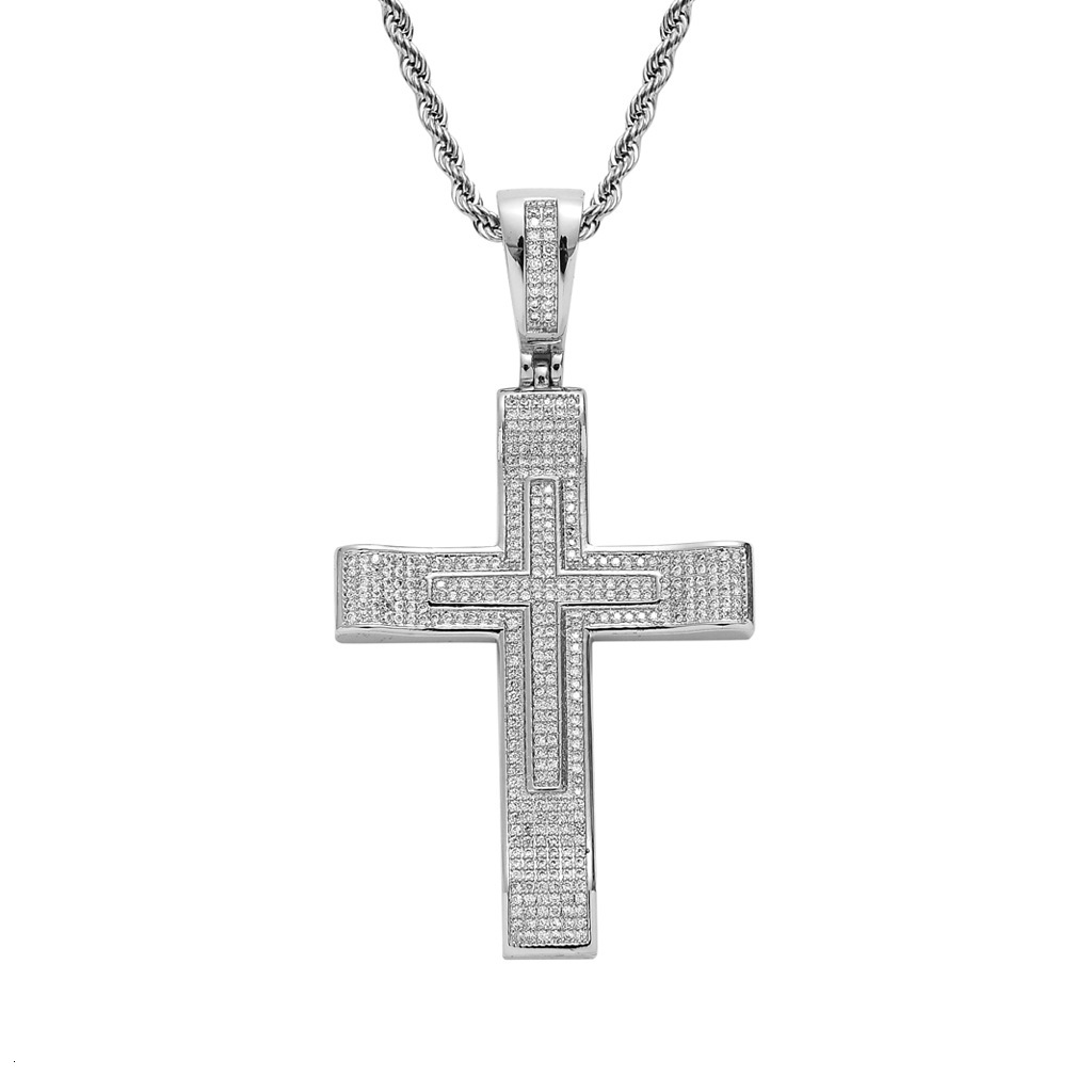 New Arrival Cross Hip Hop Pendant Iced Out Real Gold Luxury Moissanite Religious Jewelry Pass the diamond tester