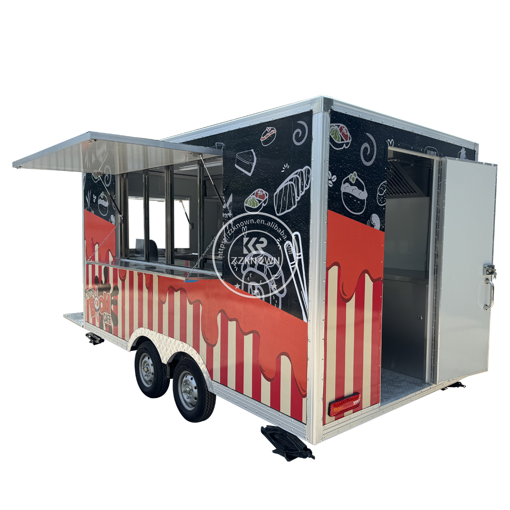 Mobile Food Trailer Custom Ice Cream Truck Hot Dog Pizza Restaurant Cart Street Concession Fast Food Truck With Full Kitchen