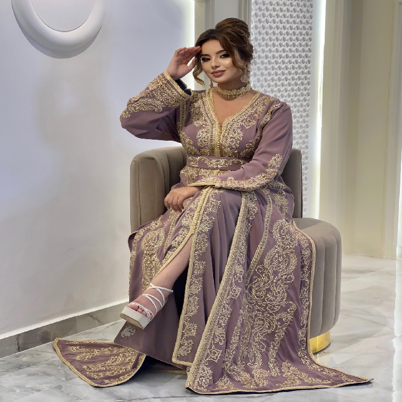 Traditional Albanian Green Caftan Prom Dress Plus Size Moroccan Takchita Evening Dress Long Sleeve Gold Lace Formal Arabic Dance Club Night Dress 2025