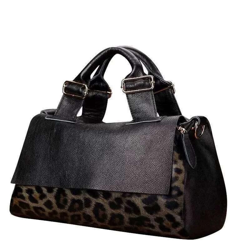 Luxury Bag Leather Large Capacity 2025 New Stylish Leopard Print Handbag Women, Soft Leather Bag For Women