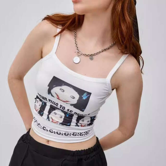 American Style Camisole For Women Summer Outerwear Inner Layer Design Sense Niche Hot Girl Slim Fit Slimming Top B5