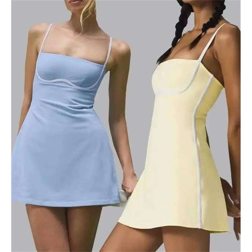 NCLAGEN Yoga Tennis Suspender Dress For Women Leggings Sports Pocket Fiess Training Skirts Gym Workout Breathable Sportswear