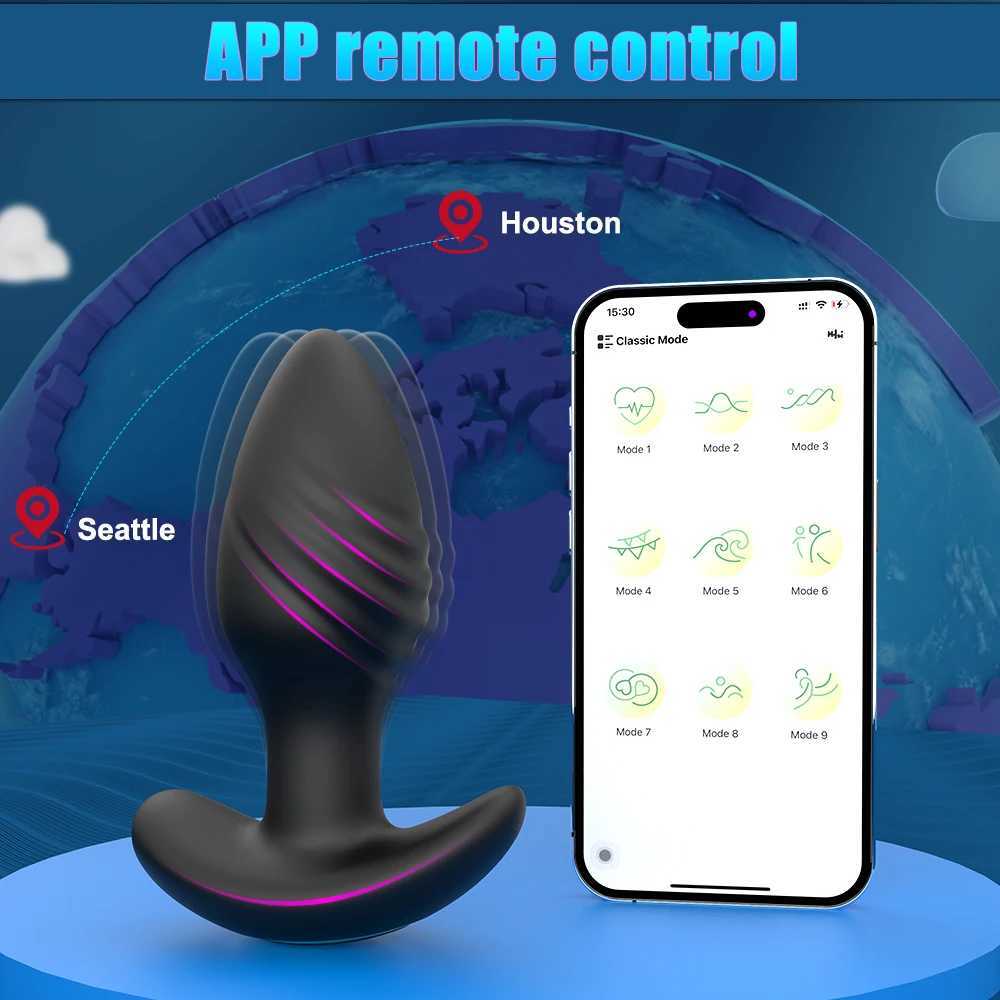 Rotation Anal Vibrator 9 Mode Butt Plug APP Remote Control Anal Sex Toy for Men Vibrating Prostate Massager Anal Plug Adult Game W250624